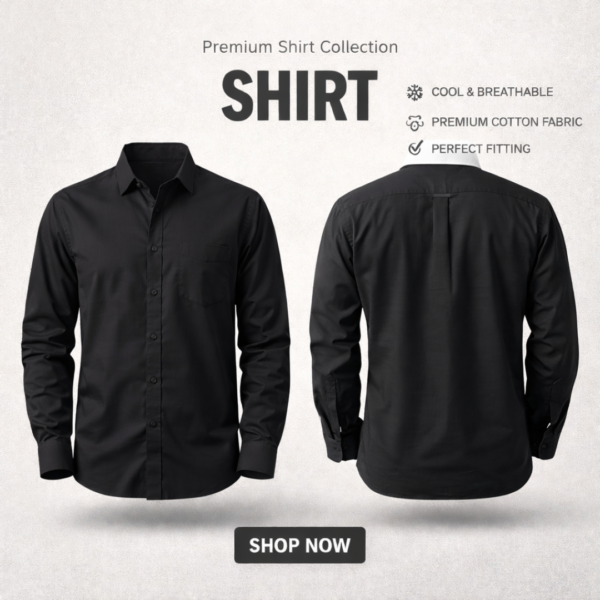 Premium Black Cotton Shirt
